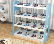 Beaux montages bleus de chaussures de présentoirs de chaussure d'enfants de couleur pour les magasins de détail