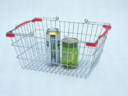 Chrome a plaqué le panier à provisions de fil de casiers métalliques de supermarché pour l'épicerie