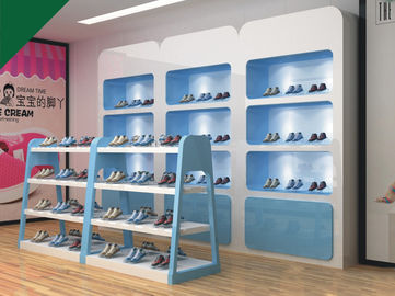 Beaux montages bleus de chaussures de présentoirs de chaussure d'enfants de couleur pour les magasins de détail