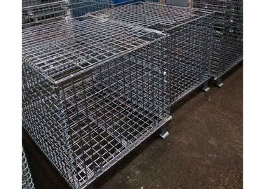 Galvanized Warehouse Storage Shelves Welded Steel Lockable Wire Mesh Pallet Cage